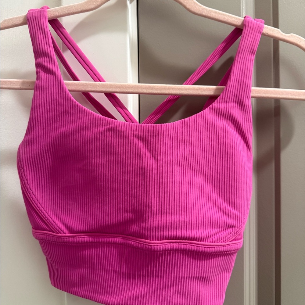 lululemon athletica Vibrant Pink Ribbed Sports Bra